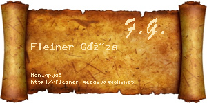 Fleiner Géza névjegykártya