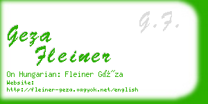 geza fleiner business card